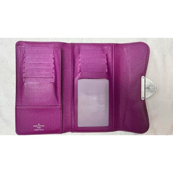 Louis Vuitton Eugenie Epi Leather Trifold Long Wallet Grenade Silver Hardware - Picture 5 of 16